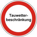 Tauwetterbeschränkung - Warnhinweis